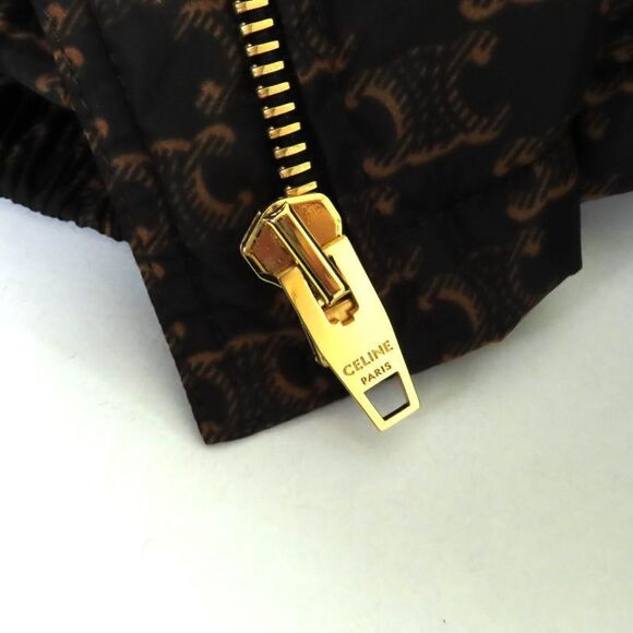 Celine 2w782344n Triomphe Macadam Bomber Down Jacket Outerwear Brown 40 Made In - Picture 6 of 13